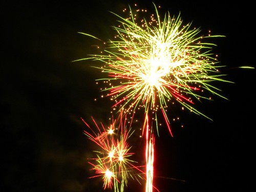 Fireworks against a dark sky